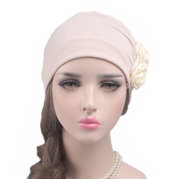 

women solid ruffle soft head wrap accessories cancer hat chemotherapy cap comfortable beanie flower pattern western style casual, Blue;gray