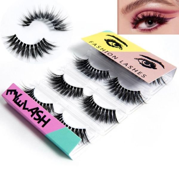 

2020 new 4pair mink eyelashes 3d mink lashes handmade maquiagem full strip lashes transparent cilios false eyelash