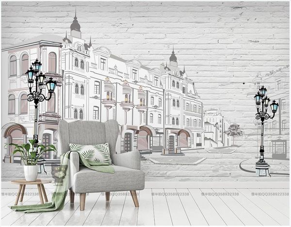 

custom p mural 3d wallpaper simple sketch european city buildings living room home decor 3d wall murals wallpaper for walls 3 d