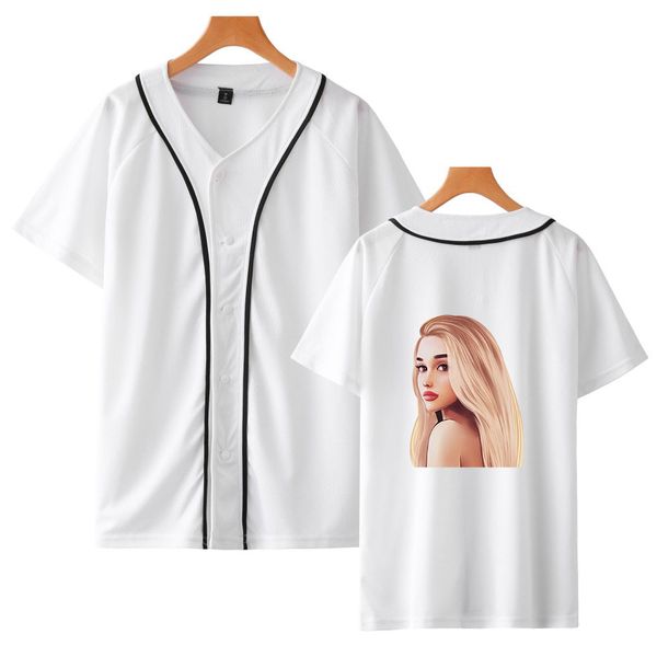 

summer women/men baseball t-shirt ariana grande print casual baseball cool basic fashion popular buttons high street hipster