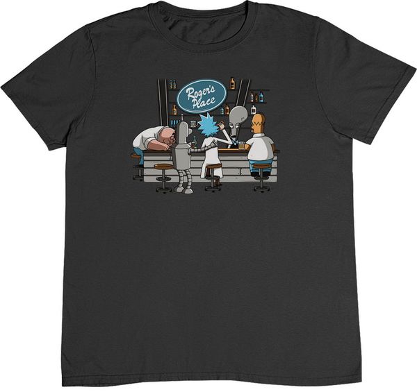 

rogers place- cartoon character alien bar mash up tshirt comedy gift t-shirt ing
