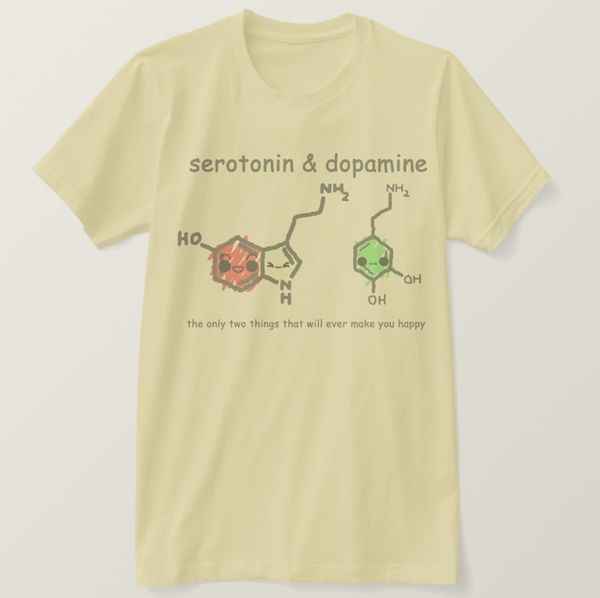 

2019 printed men t shirt cotton short sleeve serotonin dopamine t-shirt women tshirt