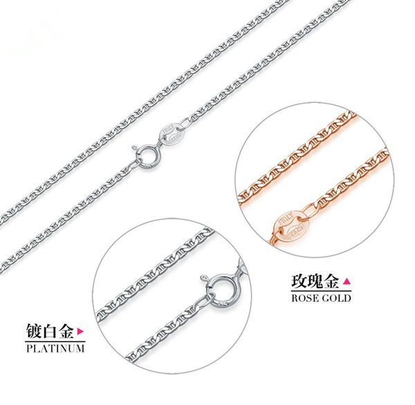 

2mm japanese word chain 925 silver chain multicolor jewelry chain