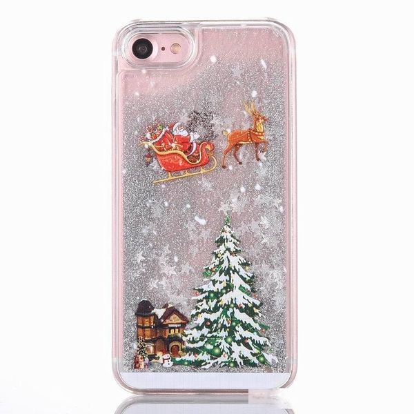

christmas liquid phone case for iphone 6 6s 7 8 plus cover for iphone x xs 5 5s se case