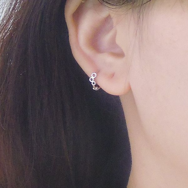 

hoop & huggie circle triangle square ear ring 925 sterling silver earring simple bone buckle personality wild trend boy girl jewer, Golden;silver