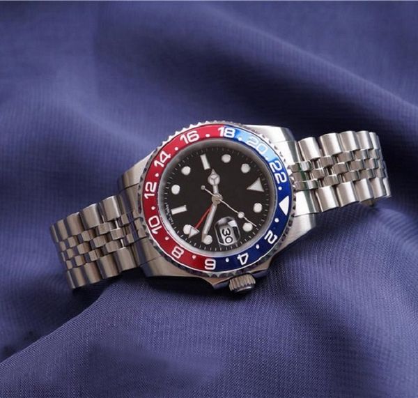 

men mens watch watches blue red ceramic bezel stainliess steel 2813 sport self-wind automatic mechanical movement wristwatches, Slivery;brown