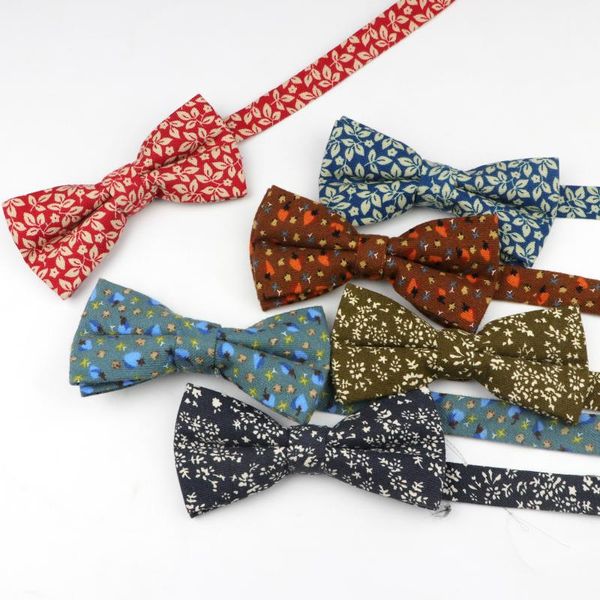 

mens floral cotton bowtie for men wedding party business suits gravata navy double fracture butterfly cravat shirt accessories, Blue;purple