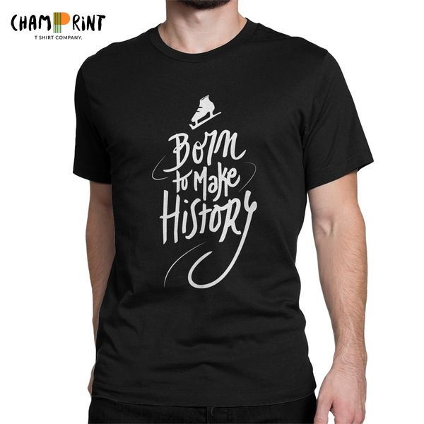 

men's born to make history t shirt skating roller skater skate cotton funny short sleeve o neck tee shirt plus size t-shirt