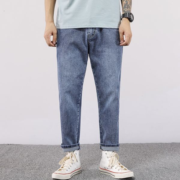 

fashion brand large size men's summer new harlan nine-point and jeans loose stretch fashion skinny jeans for men lwb4t, Blue