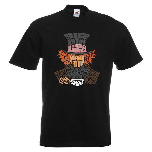

madhatter text mens printed t-shirt movie alice tea cup wonderland party cartoon t shirt men new fashion tshirt loose