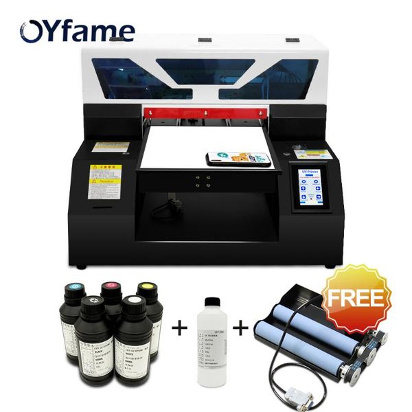

oyfame automatic a4 uv flatbed printer a4 uv printer for phone case metal acrylic tpubottle printing machine with ink