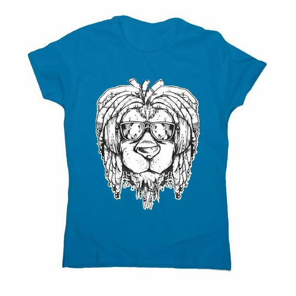 

rasta lion - женская смешные иллюстрации футболка на заказ печатного tee shirt