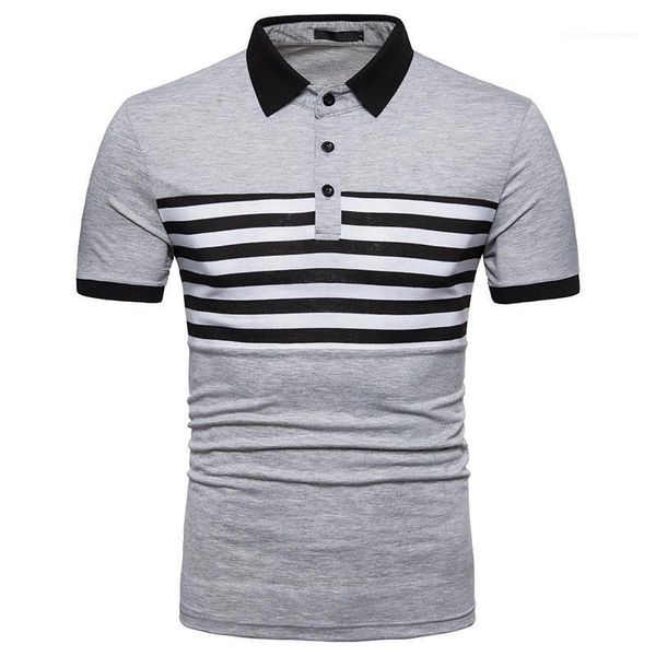 

striped polo shirt summer slim fit short sleeve casual male designer polo shirt mens lapel, White;black