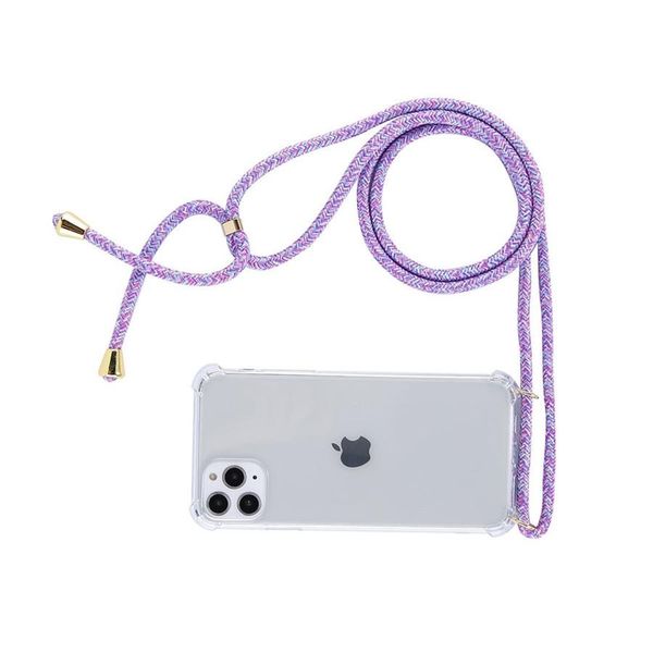 

transparent strap cord chain phone cases for iphone 11 pro max x xr xs max 7 8 6 6s plus soft silicone tpu back cover