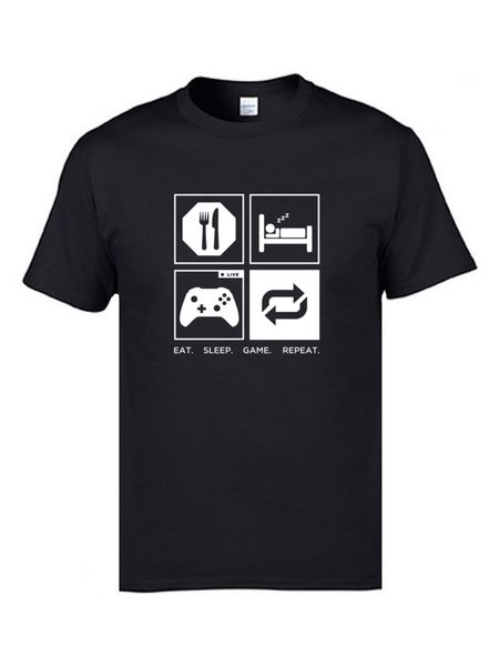 

снова и eat sleep футболка game повторять summer tops тройники мужские комфортная футболка первоапрельский день подарков футболка хлопок