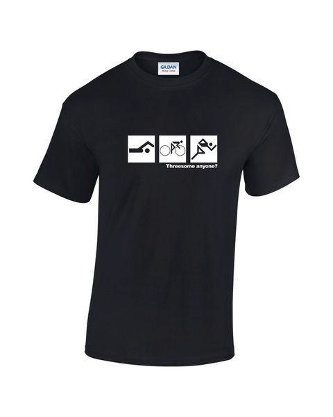 

2019 нового лето высокого качества tee shirt триатлонисты threesome cycle пловец смешная мужской printed t-shirt прохладной футболки