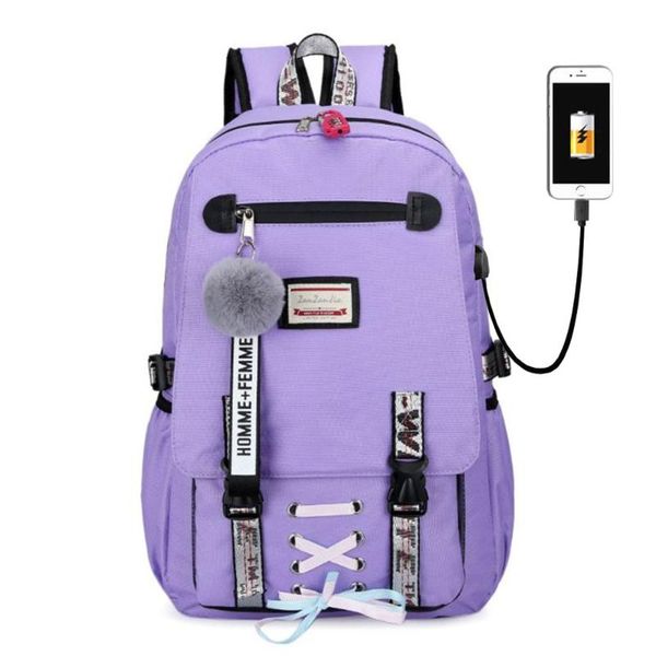 

подросткового большого печать usb student big school bags девушка bookbags девушка мальчики мода лента лук schoolbag рюкзак