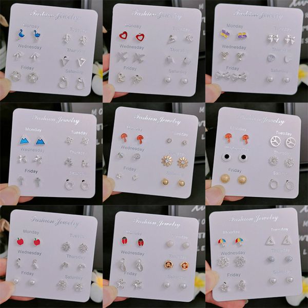 

one week suit student earrings 2020 new wave temperament korean simple wild earrings female small fresh ear jewelry, Golden;silver