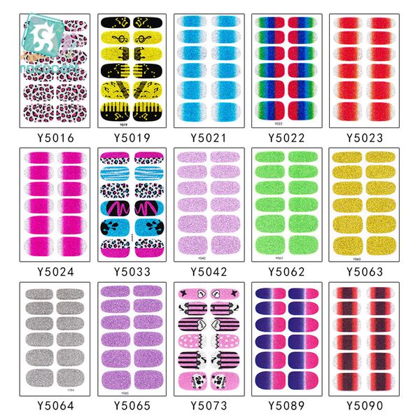 

stickers & decals 1pcs fashion full cover nail wraps adhesive sticker coloful self foils decoration art, Black