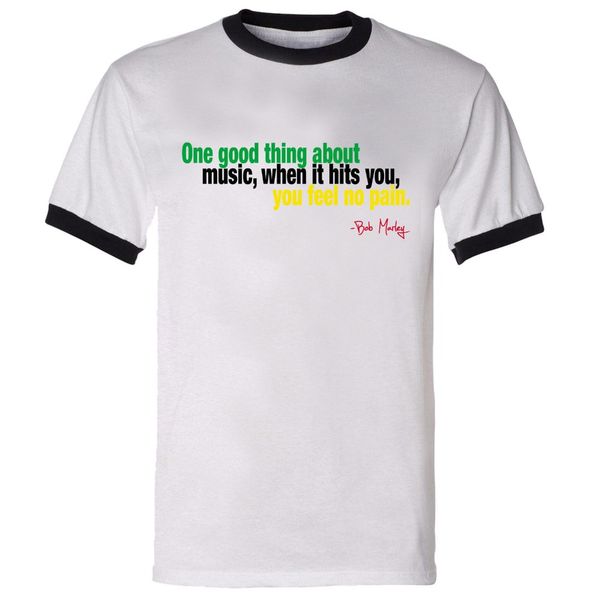 

fashion popular style man t-shirt ringer 'when music hits' bob marley reggae dancehall roots music jamaican tshirtcute t shirts