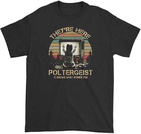 

theyre here poltergeist vintage t shirt men women loose plus size tee shirt