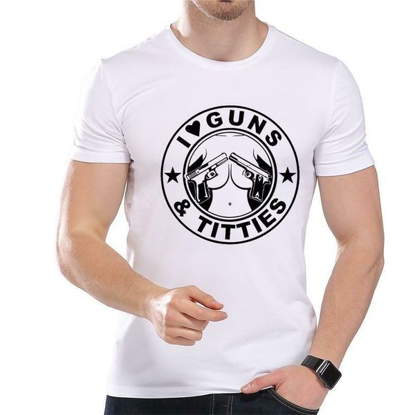 

я люблю оружие titties сосков смешной логотип мужской белый t - shirt s - 6xl топы бесплатная доставка tee shirt