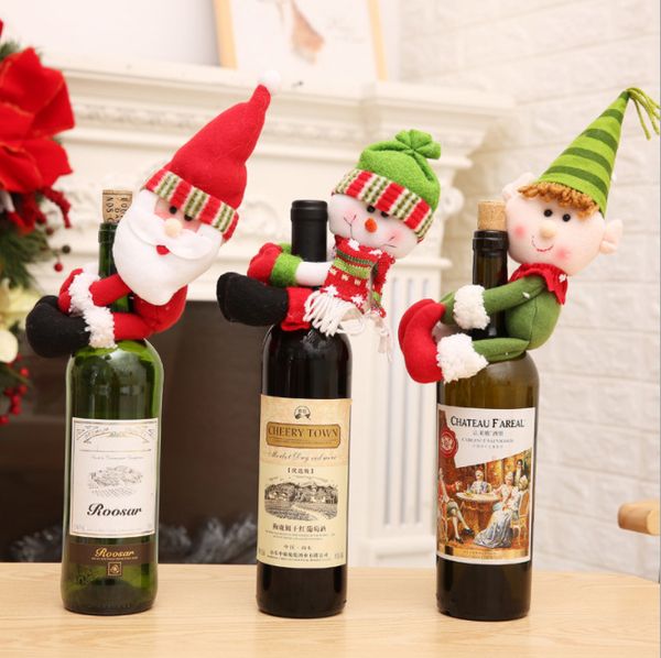 

wine bottle cover cartoons santa festive home table set decorations wine bottle set wine bottle bag dhl