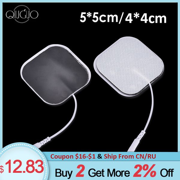 

4x4cm/5x5cm electrode pads for tens digital therapy machine 2mm ems nerve muscle stimulator non-woven massage gel patch pads