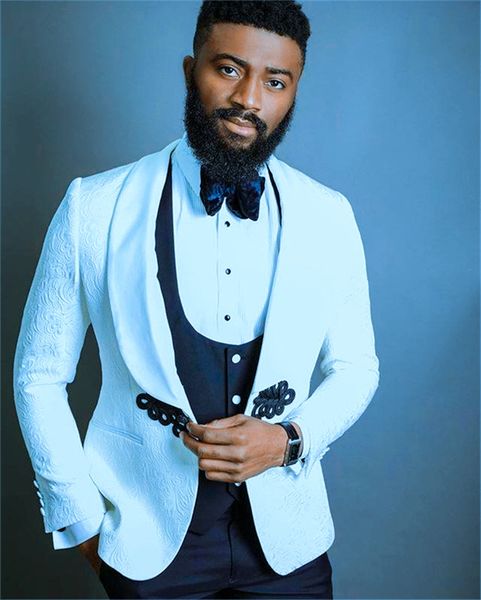 

красивый one button groomsmen шаль лацкане жениха смокинги мужские костюмы свадебные / выпускной вечер / ужин шафер blazer (куртка + штаны, Black;gray