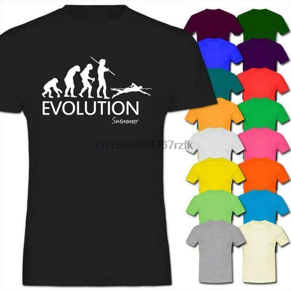 

evolution of a swimmer kids boy girl cotton t-shirt