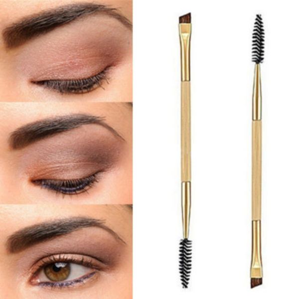 

makeup brushes double eyebrow brush comb cosmetic bamboo handle make up tools