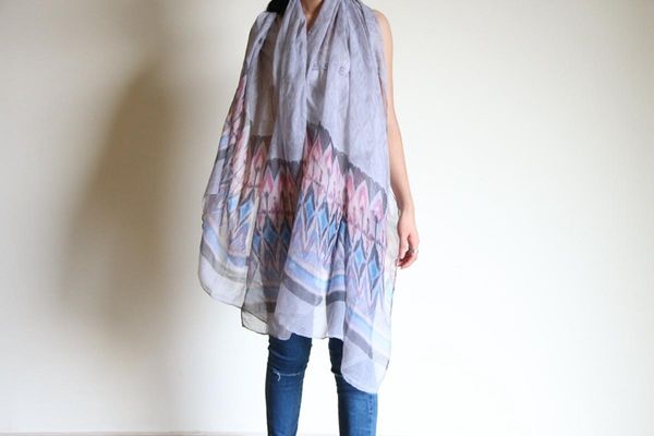 

women's long scarf wire cotton thin section autumn winter clothing accessories female shawl 2 colours, Blue;gray