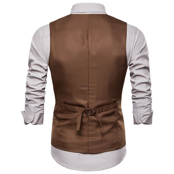 

2020 men's autumn and winter waistcoat men autumn new style v-neck single breasted design waistcoat men's suit vest, Black;white