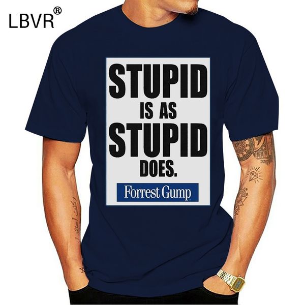 

summer short sleeves t-shirt fashion mens forrest gump romance comedy drama movie 1994 stupid is t-shirt tee black