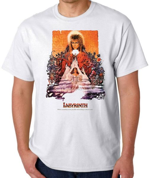 

david bowie tee t shirt labyrinth movie poster movie film s m l xl xxl retro o neck t-shirt