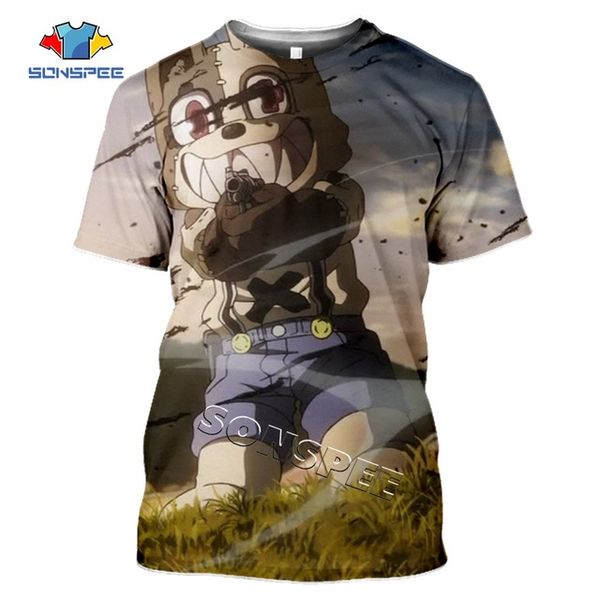 

comic men hunting anime ragdoll gleipnir summer 3d print shirts aesthetic hippie humor men clothing