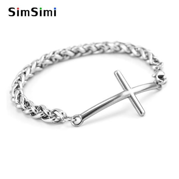 

charm bracelets 100% stainless steel cross bracelet, Golden;silver
