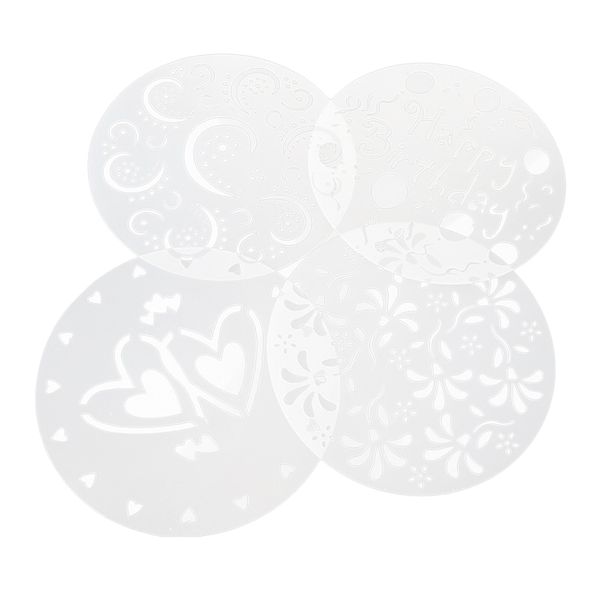

4pcs cake mold cupcake stencil template birthday spiral variety decoration