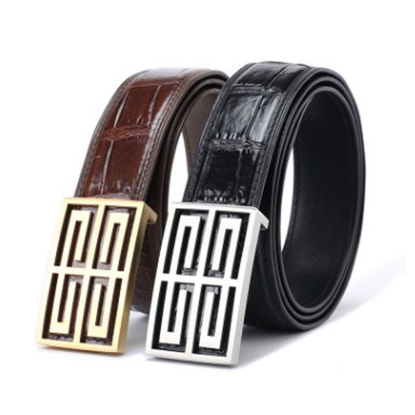 

hujingsha new crocodile belt leather belt men's crocodile leather for men, Black;brown