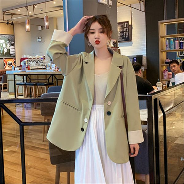 

women's suits & blazers fashion blazer women spring autumn coats 2021 korean loose british style casual suit jackets g142, White;black