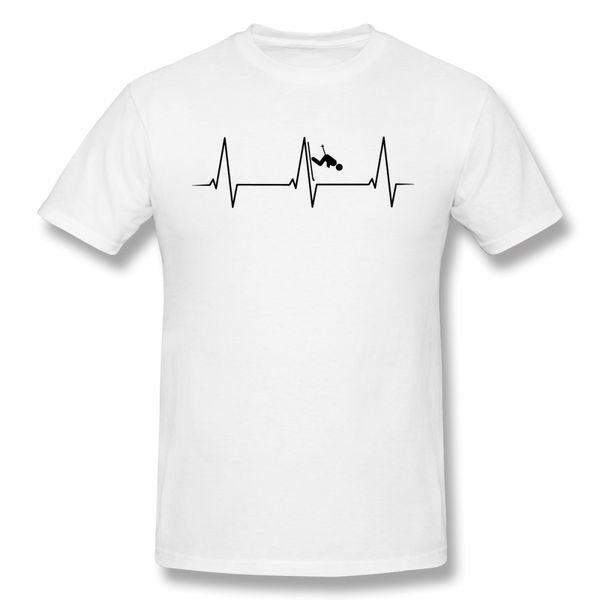 

100% cotton tees popular streetwear skiing downhill heartbeat t-shirt boy 2019 new crewneck camiseta birthday gift tees