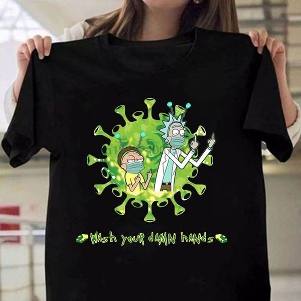 

new foshion rick ond morty wosh your domn honds shirt short sleeves funny t shirt(1