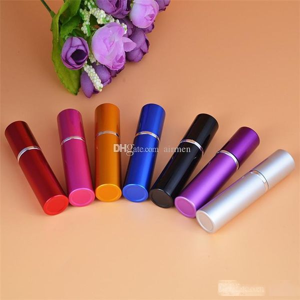 

7 colors 5cc smooth aluminium perfume bottle 5ml refillable perfume atomizer travel bottles fragrance glass spray bottles home fragrances