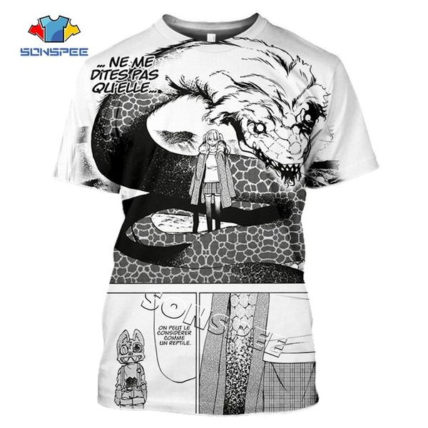 

comic men hunting anime ragdoll gleipnir summer 3d print shirts harajuku plus size graphic men clothing