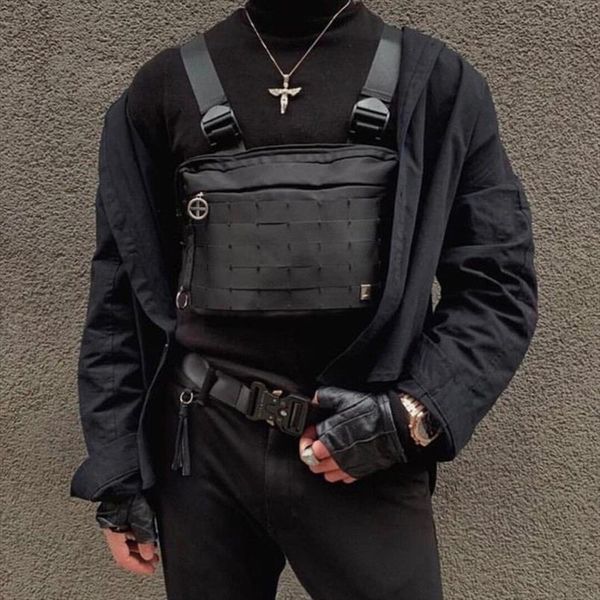 

streetwear chest rig bag functional tactics chest bags adjustable harajuku style hip hop bag men tooling vest chest pack