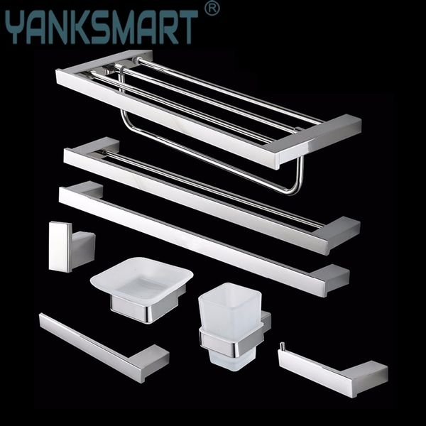 

bathroom accessories toilet paper holder towel bar double towel bar stainless steel cup holder cloth hook soap dish t200518