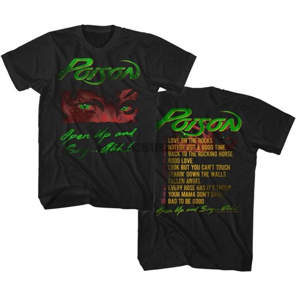 

poison open up and say ahh song list t shirt 80 rock music