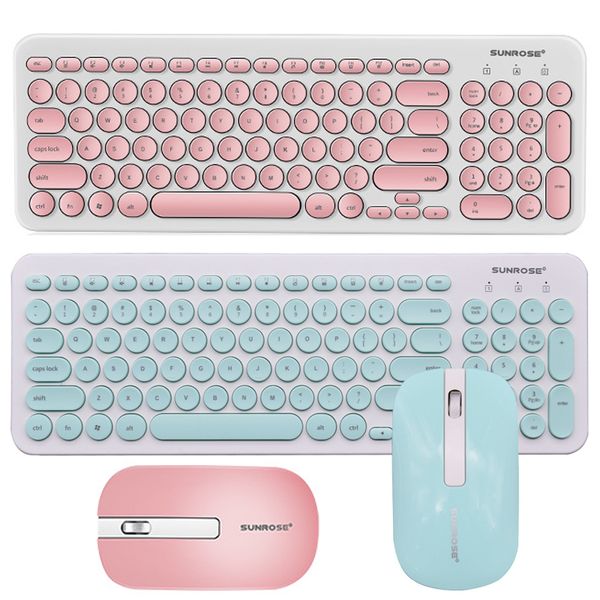 

keyboard mouse combos slim silent wireless retro chocolate button ergonomics usb receiver waterproof for pc lapcomputer