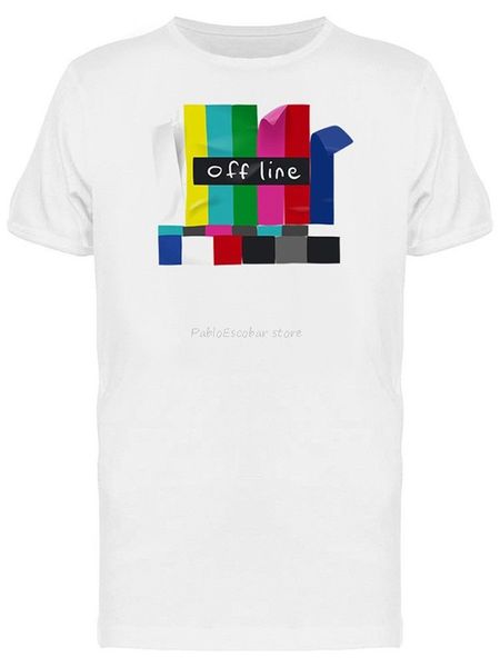 

men summer tshirt male tee-shirt tv off line retro urban graphic men's tee -image by vintage graphic tee shirt