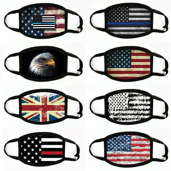 

outdoor seamless magic american flag face mask cycling riding masks multi-function neckerchief#164, Black